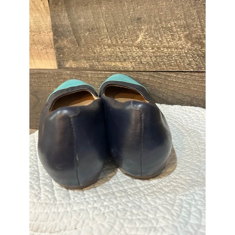 Clark Artisan Womens Size 9.5‎ Black/Teal Textures Slip On Loafer Dress Shoes